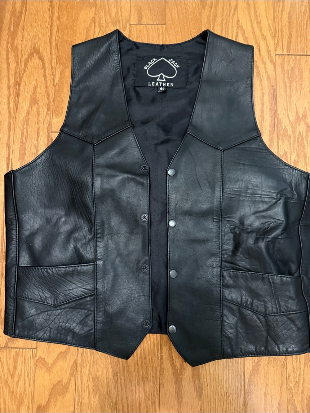 Men's Black Leather Vest